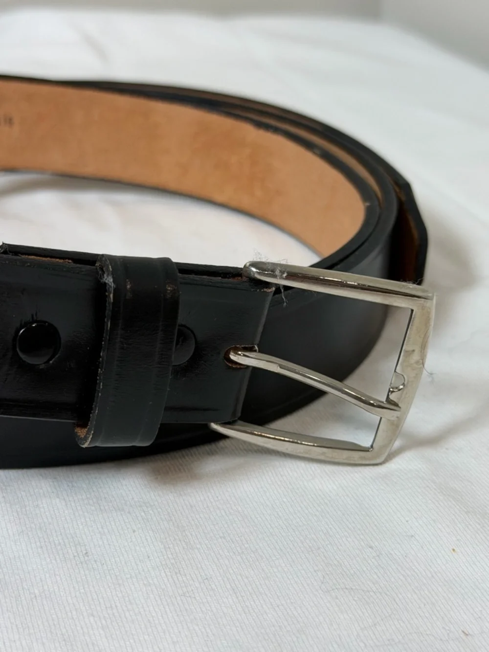 Sears Genuine Leather Cowhide Big & Tall Size 55W Genuine Black Leather Belt